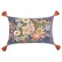 BOHEMIAN - μαξιλάρι με μοτίβο "λουλούδια" 35x50 cm, μπλε