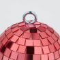 DISCO - στολίδι "ντίσκο μπάλα" Δ8cm, ροζ/χρυσό