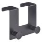 BASIC - κρεμάστρα μεταλλική πόρτας με 2 γάντζους, μαύρο