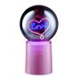 GLOW BALL - γυάλινη μπάλα νέον "LOVE", μωβ