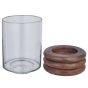 SUPPER CLUB - κηροπήγιο γυάλινο με ξύλινη βάση 25cm