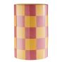 CHECKER - βάζο κεραμικό Υ22cm, κίτρινο/ροζ
