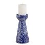 SPECKLE - κηροπήγιο κεραμικό 25cm, μπλε
