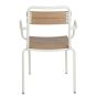TONKA - καρέκλα μεταλλική με μπράτσα, κρεμ