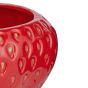STRAWBERRY - κασπό κεραμικό 17cm, κόκκινο