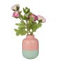 TWO TONE - βάζο mini από τερακότα 10cm, ροζ πράσινο