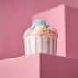 GELATO - μπολ παγωτού από πορσελάνη με ρίγες, λευκό γαλάζιο