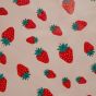 WATERPROOF - τραπεζομάντηλο αδιάβροχο "strawberries" 200 x 140 cm, ροζ κόκκινο