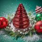 X-MAS - διακοσμητικό έλατο γυάλινο 11cm, κόκκινο