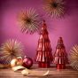 X-MAS - διακοσμητικό έλατο γυάλινο 23cm, κόκκινο