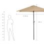 SIESTA - ομπρέλα κήπου Δ 2,5 m μπεζ