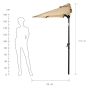 SIESTA - ομπρέλα κήπου ημικυκλική μπεζ
