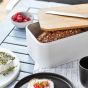 BREAD`N`BREAKFAST - ψωμιέρα μεταλλική λευκή με καπάκι