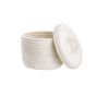 SET UP - καλάθι στρογγυλό με καπάκι σε κρεμ χρώμα, S