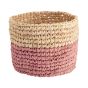 ISALO - καλάθι από πλεκτή Raffia, ροζ, S