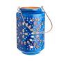 BLUE MAROCCO - φανάρι μεταλλικό 25cm μπλε/χρυσό