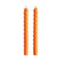 TWISTED - κεριά 2 τεμάχια με γυαλιστερή επιφάνεια Υ25,5cm, πορτοκαλί
