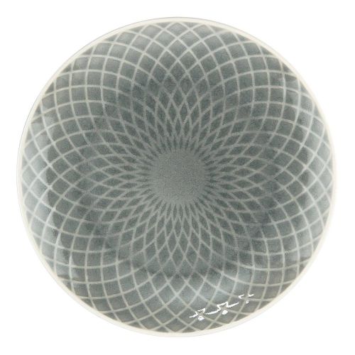 HANAMI - πιάτο επιδόρπιου με τεμνόμενες καμπύλες, γκρι