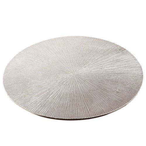 DISC - διακοσμητικός δίσκος Δ30cm, ασημί
