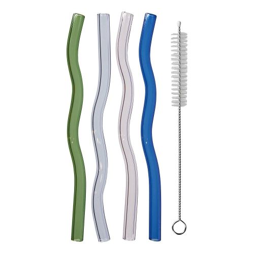 LONG DRINK - καλαμάκια γυάλινα με βούρτσα