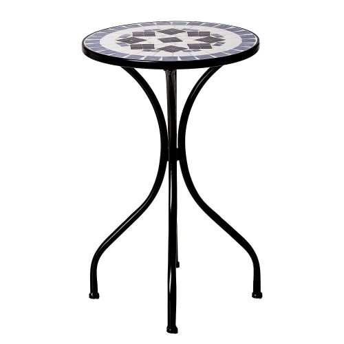 PALAZZO - βοηθητικό τραπέζι Δ35cm, μπλε/λευκό