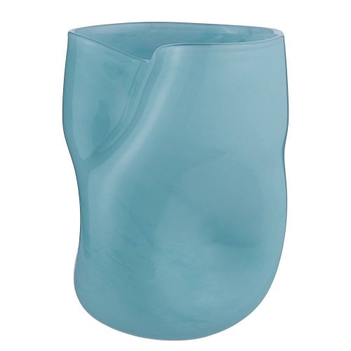 WAVE - βάζο γυάλινο 22cm, ανοιχτό μπλε