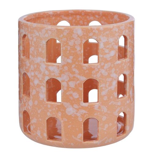 SUNDOWN - κηροπήγιο κεραμικό 13cm, πορτοκαλί