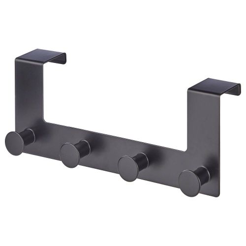 BASIC - κρεμάστρα μεταλλική πόρτας με 4 γάντζους, μαύρο