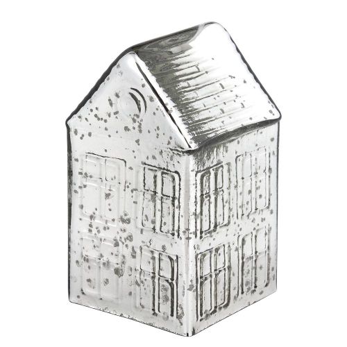 JOLLY & BRIGHT - γυάλινο σπιτάκι 20cm, ασημί