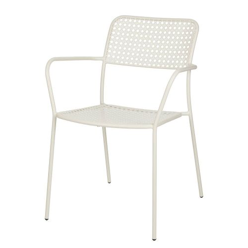 NEW TWIST - καρέκλα μεταλλική με διάτρητο μοτίβο μπεζ