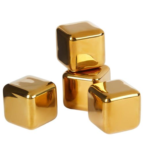 COLD AS ICE - κύβοι ψύξης σετ 4 τεμαχίων, χρυσό
