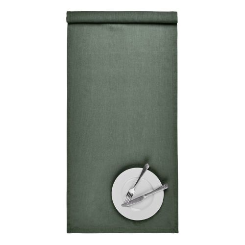 RIGA - runner 100% λινό 50x160cm, πράσινο σκούρο