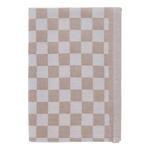 CHECKER STYLE - πετσέτα κουζίνας βαμβακερή, καφέ ανοιχτό
