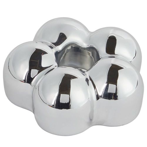 BLOOM - κηροπήγιο γυάλινο, ασημί