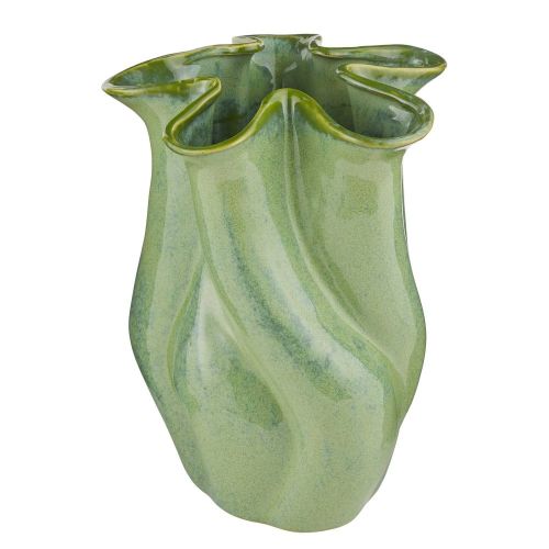 ORGANIC - βάζο κεραμικό σε οργανικό σχήμα 33cm, πράσινο