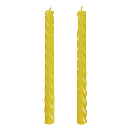 TWISTED - κεριά σετ 2 τεμαχίων με γυαλιστερή επιφάνεια, κίτρινο