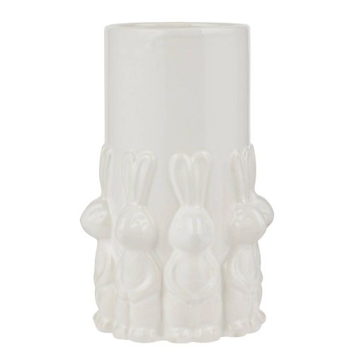 EASTER - Πασχαλινό βάζο με διακοσμητικά λαγουδάκια, λευκό