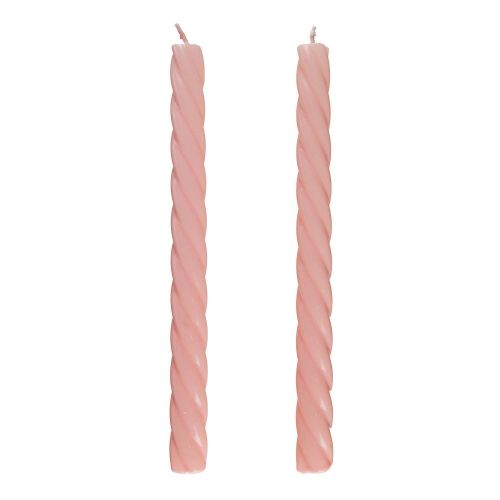 TWISTED - κεριά σετ 2 τεμαχίων με γυαλιστερή επιφάνεια, ροζ