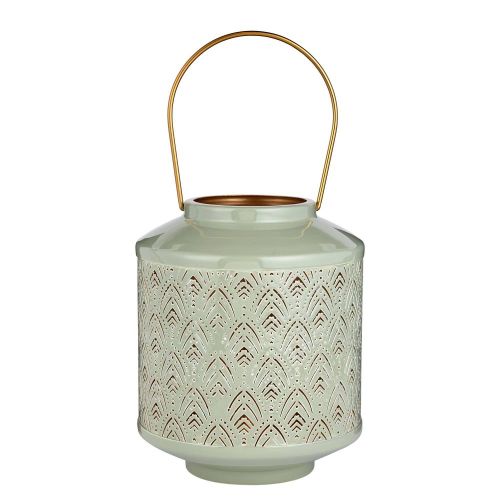 WABI SABI - φανάρι μεταλλικό με διάτρητο μοτίβο Δ19cm, μέντα