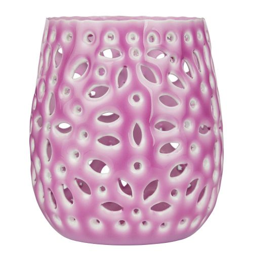 BLUE MAROCCO - κηροπήγιο μεταλλικό με διάτρητο μοτίβο, ροζ