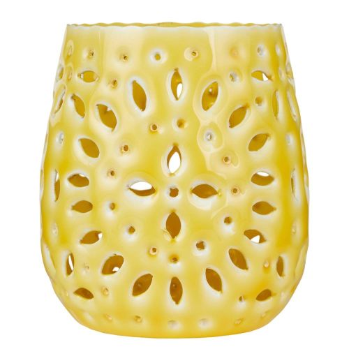 BLUE MAROCCO - κηροπήγιο μεταλλικό με διάτρητο μοτίβο, κίτρινο