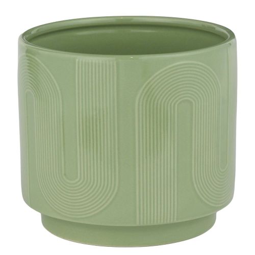 CURVES - κασπό κεραμικό με γραφικό σχέδιο Δ15cm, φασκόμηλο