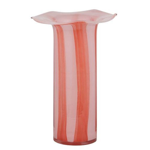 GLORY - βάζο γυάλινο 30cm, ροζ κόκκινο