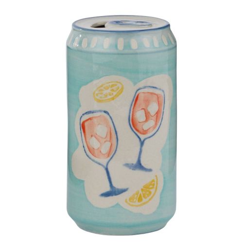 BEVERAGE - βάζο κεραμικό σε σχήμα αναψυκτικού, γαλάζιο