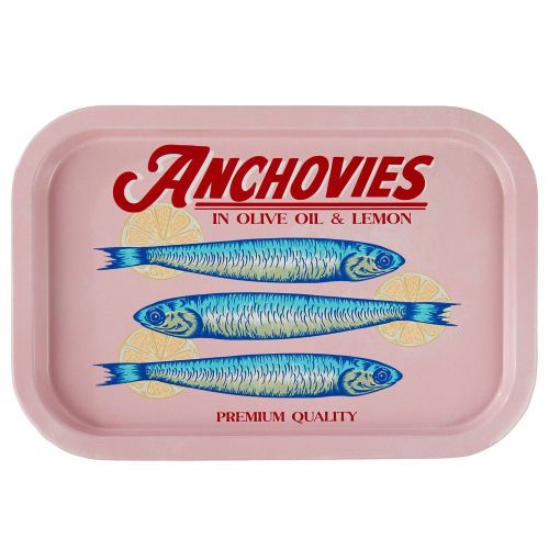ANCHOVIES - δίσκος μεταλλικός 20x30cm, ροζ