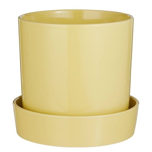 CIRCUS - κασπό κεραμικό με πιατάκι, κίτρινο