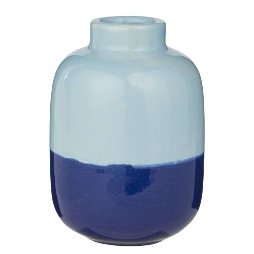 TWO TONE - βάζο mini από τερακότα 10cm, γαλάζιο μπλε