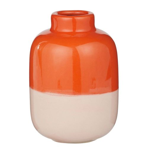 TWO TONE - βάζο mini από τερακότα 10cm, πορτοκαλί ροζ