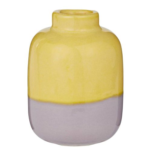 TWO TONE - βάζο mini από τερακότα 10cm, κίτρινο μωβ