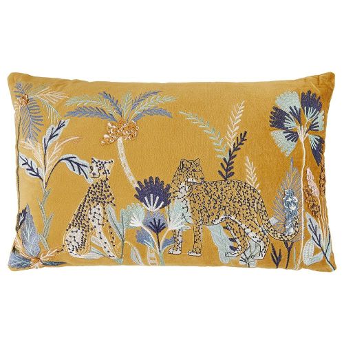 BOHEMIAN - μαξιλάρι με μοτίβο "τσιτάχ" 30x50cm, μουσταρδί